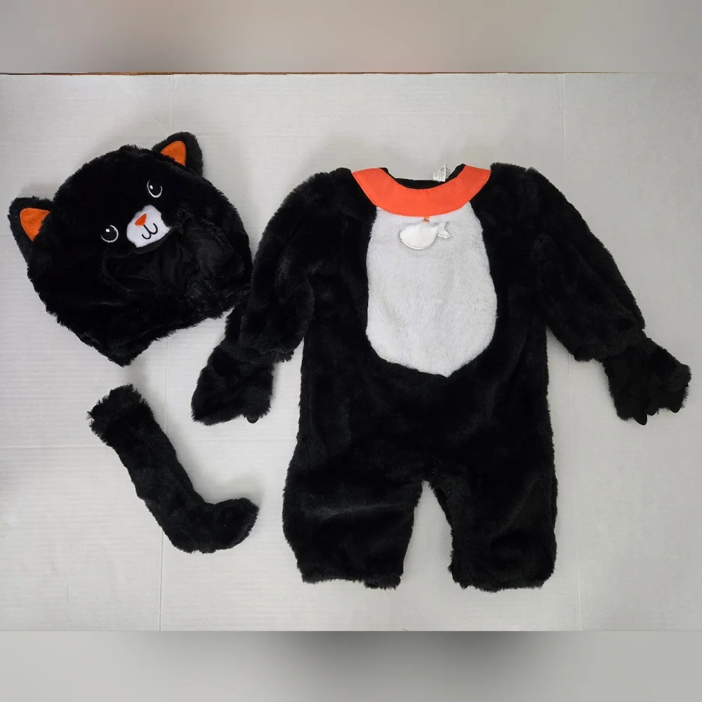Cuddly Black Cat Costume - Baby Size 0-6 Months